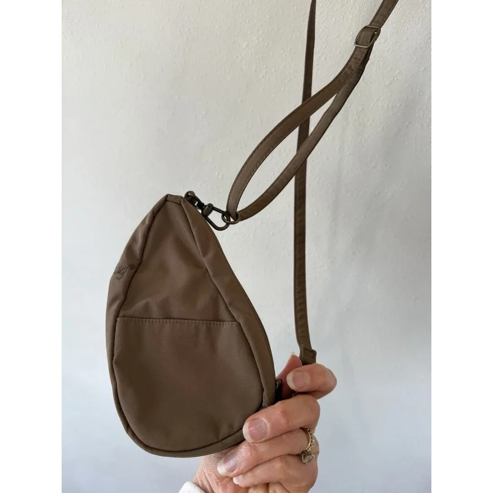 AmeriBag Everyday Sling Purse Healthy Back Bag Brown Travel Tiny Nylon